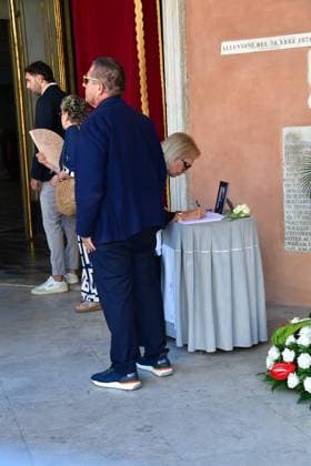 IPA87316854 - Rome, Basilica of San Lorenzo in Lucina: Funeral of Luigi Cavallari, husband of Minister Eugenia Maria Roccella. Pictured: Rosanna Lambertucci  Copyright: xVincenzoxLandix xVincenzoxLandix 87316854