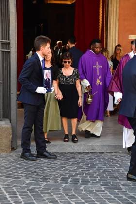 IPA87317049 - Rome, Basilica of San Lorenzo in Lucina: Funeral of Luigi Cavallari, husband of Minister Eugenia Maria Roccella. Pictured: Eugenia Maria Roccella  Copyright: xVincenzoxLandix xVincenzoxLandix 87317049
