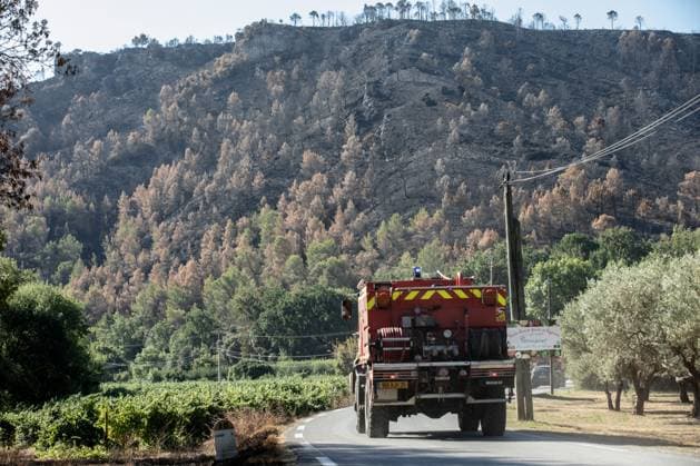 DAMAGE CAUSED TO VINEYARDS BY FIRES PHOTO PQR NICE MATIN CAMILLE DODET Correns Correns Correns Correns August 8, 2026 Photo PQR Camille Dodet Var Matin August 8, 2026 Correns, Var. After the fire that struck Correns, winegrowers are assessing the losses caused by the fire on the affected plots. In pictures. Photo: PQR Camille Dodet, Var Matin, August 8, 2026. Correns, Var. After the fire that struck Correns, winegrowersare assessing the losses caused by the fire’s passage through the damaged plots. In pictures: Fabien Mistre, president of the Correns Winegrowers’ Cooperative, walks among the rows of burned vines. Photo: PQR Camille Dodet, Var Matin, August 8, 2026. Correns Var After the fire that struck Correns, winemakers are assessing th  Copyright: xPHOTOPQR NICExMATIN MAXPPPxCAMILLExDODETx 20260808NIM4881 20260808NIM4881