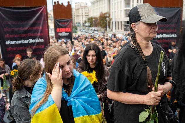 Hundreds attend the funeral of search and rescue volunteer Oleksii Yukov in Kyiv KYIV, UKRAINE - AUGUST 08: Hundreds attend the funeral of search and rescue volunteer Oleksii Yukov in Kyiv, Ukraine, on August 08, 2026. Yukov was killed during a mission to retrieve the bodies of fallen Ukrainian soldiers in Donetsk region of Ukraine. Yukov had been conducting search and rescue missions to retrieve bodies of fallen Ukrainian soldiers sjnce 2014. Danylo Antoniuk Anadolu Kyiv Ukraine. Editorial use only. Please get in touch for any other usage.  Copyright: x2026xAnadoluxDanyloxAntoniukx