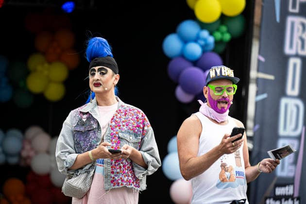 News Bilder des Tages Copenhagen Pride 2026 Participants at the opening of Pride Square during Copenhagen Pride Week 2026 at City Hall Square in Copenhagen on Saturday, August 8, 2026. Police says they will be visible at the pride week after the attack in Berlin. (Photo: Nils Meilvang Scanpix 2026) , Copenhagen Denmark *** Copenhagen Pride 2026: Participants at the opening of Pride Square during Copenhagen Pride Week 2026 at City Hall Square in Copenhagen on Saturday, August 8, 2026. Police say they will maintain a visible presence during Pride Week following the attack in Berlin. Photo by Nils Meilvang, Scanpix 2026, Copenhagen, Denmark  Copyright: NILSxMEILVANG NilsxMeilvangx spdk20260808-163204-L