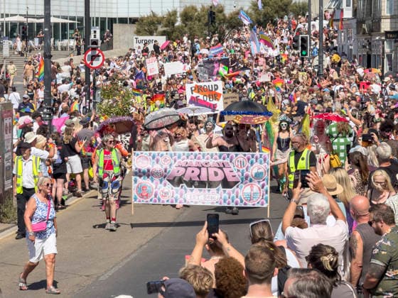 August 8, 2026, Margate, Margate, UK: Margate, UK. Revellers take part in the annual Margate Pride event celebrating its momentous 10th anniversary with a grassroots, corporate-free, and inclusive community festival across Margate. Margate UK  - ZUMAl94_ 20260808_zaf_l94_023 Copyright: xRayxTangx