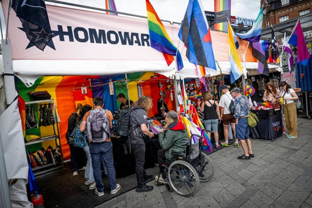 Copenhagen Pride 2026 The opening of Pride Square at Copenhagen Pride 2026 at City Hall Square in Copenhagen on Saturday, August 8, 2026. Police says they will be visible at the pride week after the attack in Berlin. (Photo: Nils Meilvang Scanpix 2026) , Copenhagen Denmark *** Copenhagen Pride 2026: The opening of Pride Square at Copenhagen Pride 2026 at City Hall Square in Copenhagen on Saturday, August 8, 2026. Police say they will maintain a visible presence during Pride Week following the attack in Berlin. Photo by Nils Meilvang, Scanpix, 2026, Copenhagen, Denmark  Copyright: NILSxMEILVANG NilsxMeilvangx spdk20260808-163059-L