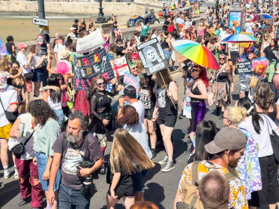 August 8, 2026, Margate, Margate, UK: Margate, UK. Revellers take part in the annual Margate Pride event celebrating its momentous 10th anniversary with a grassroots, corporate-free, and inclusive community festival across Margate. Margate UK  - ZUMAl94_ 20260808_zaf_l94_030 Copyright: xRayxTangx