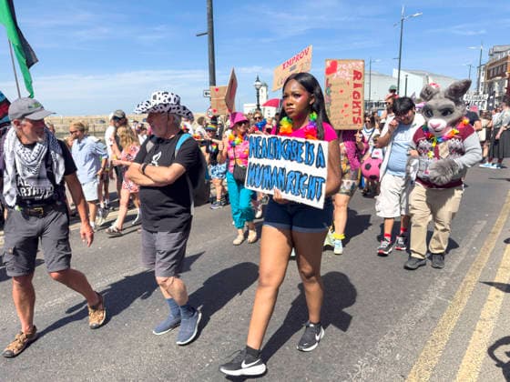 August 8, 2026, Margate, Margate, UK: Margate, UK. Revellers take part in the annual Margate Pride event celebrating its momentous 10th anniversary with a grassroots, corporate-free, and inclusive community festival across Margate. Margate UK  - ZUMAl94_ 20260808_zaf_l94_037 Copyright: xRayxTangx
