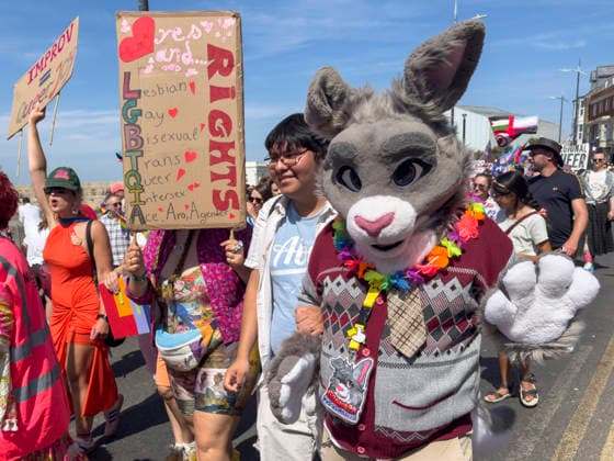 August 8, 2026, Margate, Margate, UK: Margate, UK. Revellers take part in the annual Margate Pride event celebrating its momentous 10th anniversary with a grassroots, corporate-free, and inclusive community festival across Margate. Margate UK  - ZUMAl94_ 20260808_zaf_l94_038 Copyright: xRayxTangx