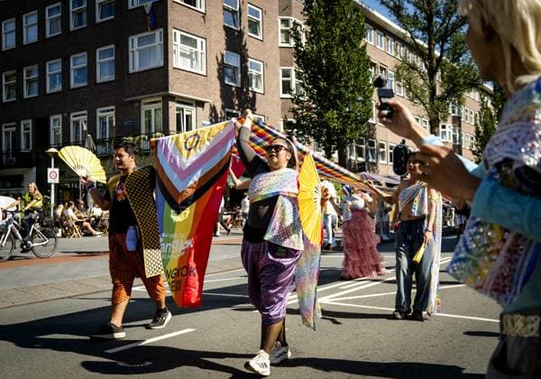 AMSTERDAM - Participants in the Pride March are walking towards Museumplein. The peaceful protest march marks the conclusion of WorldPride, which took place in Amsterdam this year. SEM VAN DER WAL ANP netherlands out - belgium out  Copyright: xx x565089009x originalFilename: 565089009.jpg