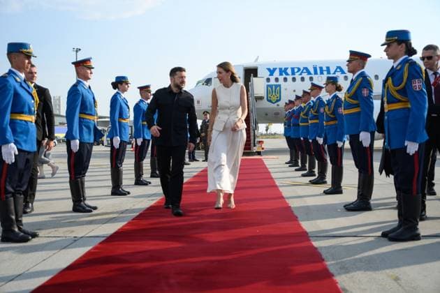 Zelensky meets Serbian president during first official visit to Belgrade Ukrainian President Volodymyr Zelensky meets Serbian President Aleksandar Vucic and other officials during an official visit to Belgrade, Serbia, on August 8, 2026. The visit, Zelensky s first to Serbia, comes as the two countries seek to strengthen bilateral relations and discuss security, economic cooperation, and relations with the European Union. Photo by PRESIDENT OF UKRAINE apaimages Ukraine Ukraine Ukraine 080826_Serbia_UPO_00(32).jpeg Copyright: xapaimagesxPRESIDENTxOFxUKRAINEx xapaimagesx