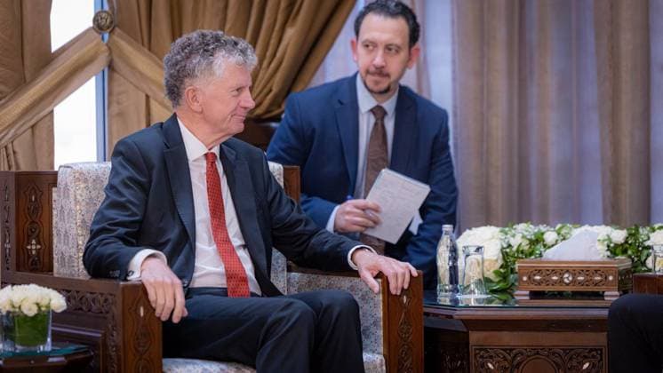 Syrian president meets British national security adviser in Damascus Syrian President Ahmad al-Sharaa meets British National Security Adviser Jonathan Powell, in the presence of Foreign Affairs and Expatriates Minister Asaad al-Shaibani, in Damascus, Syria, on August 8, 2026. Photo by Syrian Presidency apaimages Syria Syria Syrian Arab Republic 080826_Syria_SPO_00(3) Copyright: xapaimagesxSyrianxPresidencyx xapaimagesx
