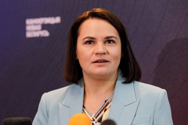 August 8, 2026, Warsaw, Poland: Belarusian democratic leader Sviatlana Tsikhanouskaya speaks to journalists during a media briefing at the New Belarus Conference. The New Belarus Conference was held in Warsaw bringing together representatives of Belarusian democratic forces, activists, former political prisoners, civil society representatives and international partners. The conference was held ahead of the sixth anniversary of the August 2020 presidential election in Belarus and focused on political and social changes in recent years, support networks for Belarusians and Belarus, the regional outlook and the role of Belarusian democratic forces in these processes. Warsaw Poland - ZUMAs197 20260808_aaa_s197_063 Copyright: xVolhaxShukailax