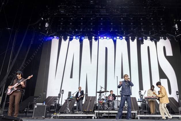 August 8, 2026, San Francisco, California, USA: NICOLAS RODRIGUEZ DEL POZO, TOMAS VERDUGA, MATIAS VERDUGA, GREGORIO DEGANO, SALVADOR COLOMBO and INAKI COLOMBO of Argentinian band Bandalos Chinos during Outside Lands Music Festival in San Francisco, California San Francisco USA  - ZUMAs135 20260808_zap_s135_001 Copyright: xDanielxDeSloverx