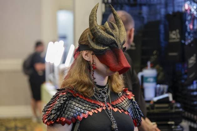 August 8, 2026, St. Petersburg, Florida, USA: A person who goes by the name of Treasure is seen browsing vendor booths during the Fetish Con trade show on Saturday, Aug. 8, 2026 in St. Petersburg. St. Petersburg USA - ZUMAs70_ 20260808_zan_s70_001 Copyright: xLuisxSantanax