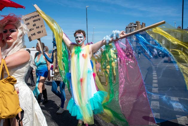 August 8, 2026, Margate, United Kingdom: An attendee poses for a photo during the Margate Pride. Gays, trans and non-binary people gathered in Margate, UK to celebrate the 10th Margate Pride. The crowd paraded from the East side of the town to the town centre. Margate United Kingdom - ZUMAs197 20260808_aaa_s197_155 Copyright: xKrisztianxElekx