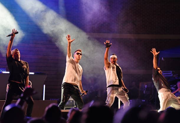 August 8, 2026, Woodstock, Georgia, USA: Jacob Underwood, Dan Miller, Erik-Michael Estrada, Trevor Penick of O-Town at Pop 2000 Tour at the Woodstock Summer Concert Series, Woodstock, Georgia. August 8, 2026 Woodstock USA  - ZUMAs380 20260808_zep_s380_004 Copyright: xDerekxStormx
