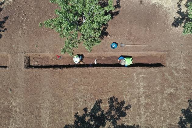 Archaeologists uncover traces of Neolithic period at Turkiye s Yogunburc site SANLIURFA, TURKIYE - AUGUST 9: Archaeologists conduct excavations at the Yogunburc archaeological site in Sanliurfa, Turkiye, on August 9, 2026. The team is carrying out archaeological work as part of the Turkish Ministry of Culture and Tourism s Tas Tepeler (Stone Hills) Project, uncovering traces dating back to the Neolithic period. Esber Ayaydin Anadolu Sanliurfa Turkey. Editorial use only. Please get in touch for any other usage.  Copyright: x2026xAnadoluxEsberxAyaydinx