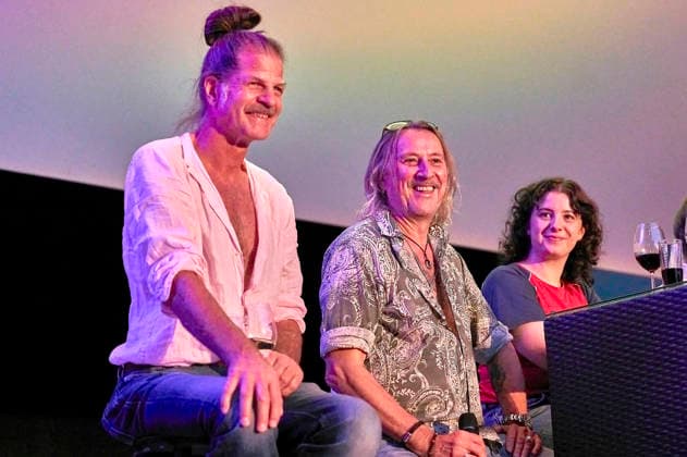 Philipp Feldtkeller, Dieter Thomas Kuhn und Juliane Sauter bei der Preview des Dokumentarfilms Und es war Sommer - Dieter Thomas Kuhn & Band beim Seh-Fest auf der Gilde Parkbühne. Hannover, 08.08.2026 *** Philipp Feldtkeller, Dieter Thomas Kuhn, and Juliane Sauter at the preview of the documentary *Und es war Sommer Dieter Thomas Kuhn Band* at the Seh Fest on the Gilde Parkbühne in Hanover, August 8, 2026 Foto:xU.xStammx xFuturexImagex sommer_6823