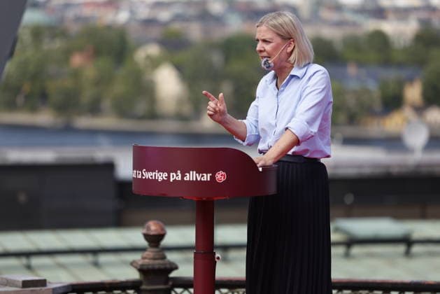 STOCKHOLM, SVERIGE 20260809 Socialdemokraternas partiledare Magdalena Andersson (S) haller valvinnartal pa Mosebacketerassen. STOCKHOLM SVERIGE x60160x *** STOCKHOLM, SWEDEN, August 9, 2026 Social Democratic Party Leader Magdalena Andersson delivers her election victory speech at Mosebacketerassen STOCKHOLM, SWEDEN x60160x  Copyright: xStefanxJerrevang TTx MAGDALENA ANDERSSON TALAR I STOCKHOLM lupk89fNQtA