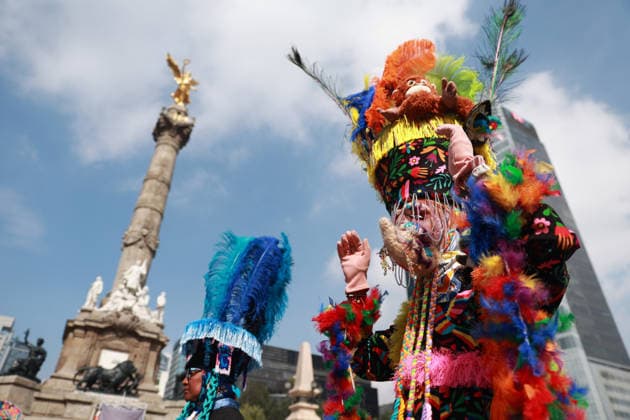 Mexico City marks International Day of the World s Indigenous Peoples MEXICO CITY, MEXICO - AUGUST 09: Participants wearing traditional regional attire perform during the Mega Calenda parade marking the International Day of the World s Indigenous Peoples, on Reforma Avenue, in Mexico City, Mexico on August 09, 2026. ??Hundreds of participants from different indigenous communities in Mexico gathered to celebrate their traditions and commemorate the International Day of the World s Indigenous Peoples, calling for the recognition of their rights, autonomy, and cultural heritage. Daniel Cardenas Anadolu Mexico City Mexico. Editorial use only. Please get in touch for any other usage.  Copyright: x2026xAnadoluxDanielxCardenasx