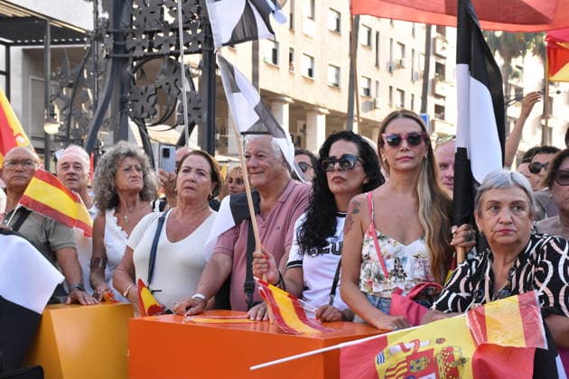 Rally in Ceuta to Demand Answers from Spain and Europe: Several people gathered during a rally under the slogan Enough Is Enough—Ceuta Won’t Give Up, in front of the Government Delegation headquarters on August 9, 2026, in Ceuta, Spain. The demonstration, called by religious communities and neighborhood associations, brought together thousands of people this Sunday in Ceuta’s Plaza de la Constitución to demand action in response to the situation created by the mass arrival of migrants on July 30. The organizers estimate attendance at more than 10,000 people, while the National Police put the number at over 5,000. AUGUST 9, 2026 Gabriela Sardá Nún Ceuta, Ceuta, Spain  Copyright: xGabrielaxSardaxNunezx 7707581