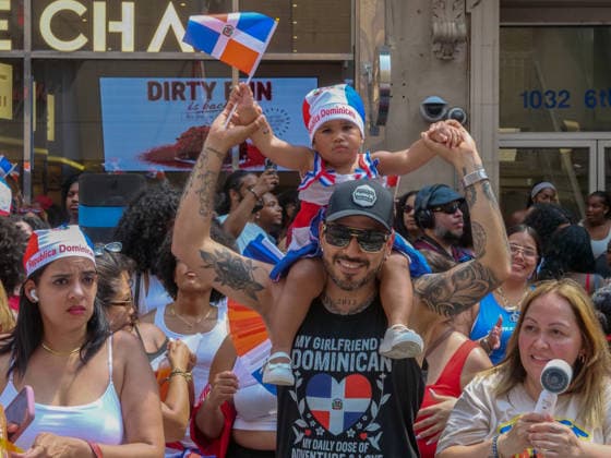 August 9, 2026, New York, New York, USA: Dominican pride on display at the 44th annual Dominican Day Parade on Sixth Avenue..With the theme of Identity and Culture under a blazing sun thousands marched and watched .as merengue, bachata music, colorful floats and traditional dance groups made their way up.the avenue. New York USA  - ZUMAh156 20260809_znp_h156_006 Copyright: xMiloxHessx