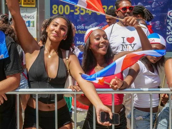 August 9, 2026, New York, New York, USA: Dominican pride on display at the 44th annual Dominican Day Parade on Sixth Avenue..With the theme of Identity and Culture under a blazing sun thousands marched and watched .as merengue, bachata music, colorful floats and traditional dance groups made their way up.the avenue. New York USA - ZUMAh156 20260809_znp_h156_007 Copyright: xMiloxHessx