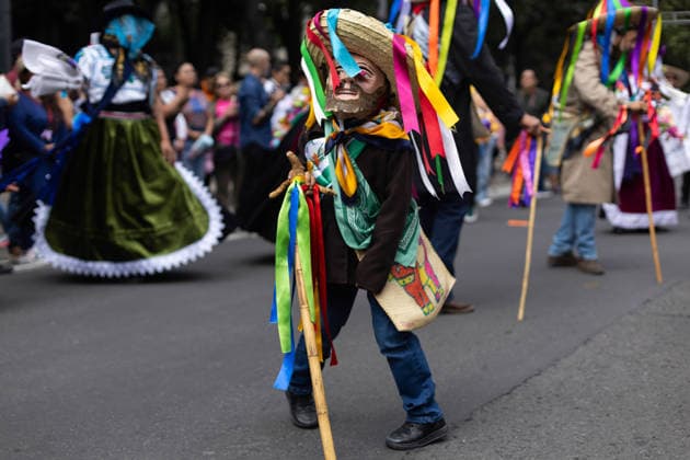 August 9, 2026, Mexico City, Mexico: The Mexico City government held the 17th Mega Calenda 2026, a cultural parade that traveled from the Angel of Independence along Paseo de la Reforma to the citys Zocalo, featuring participants in traditional clothing, dances and music, as part of International Indigenous Peoples Day and the 12th Festival of Indigenous Cultures, Indigenous Peoples and Native Neighborhoods of Mexico City. Mexico City Mexico - ZUMAl178 20260809_znp_l178_002 Copyright: xCristianxLeyvax