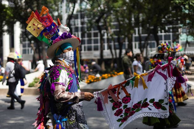 August 9, 2026, Mexico City, Mexico: The Mexico City government held the 17th Mega Calenda 2026, a cultural parade that traveled from the Angel of Independence along Paseo de la Reforma to the citys Zocalo, featuring participants in traditional clothing, dances and music, as part of International Indigenous Peoples Day and the 12th Festival of Indigenous Cultures, Indigenous Peoples and Native Neighborhoods of Mexico City. Mexico City Mexico  - ZUMAl178 20260809_znp_l178_023 Copyright: xCristianxLeyvax
