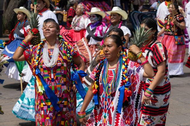 August 9, 2026, Mexico City, Mexico: The Mexico City government held the 17th Mega Calenda 2026, a cultural parade that traveled from the Angel of Independence along Paseo de la Reforma to the citys Zocalo, featuring participants in traditional clothing, dances and music, as part of International Indigenous Peoples Day and the 12th Festival of Indigenous Cultures, Indigenous Peoples and Native Neighborhoods of Mexico City. Mexico City Mexico  - ZUMAl178 20260809_znp_l178_025 Copyright: xCristianxLeyvax