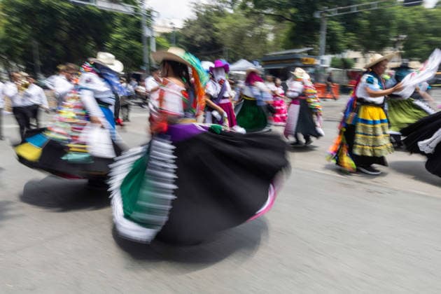 August 9, 2026, Mexico City, Mexico: The Mexico City government held the 17th Mega Calenda 2026, a cultural parade that traveled from the Angel of Independence along Paseo de la Reforma to the citys Zocalo, featuring participants in traditional clothing, dances and music, as part of International Indigenous Peoples Day and the 12th Festival of Indigenous Cultures, Indigenous Peoples and Native Neighborhoods of Mexico City. Mexico City Mexico - ZUMAl178 20260809_znp_l178_013 Copyright: xCristianxLeyvax