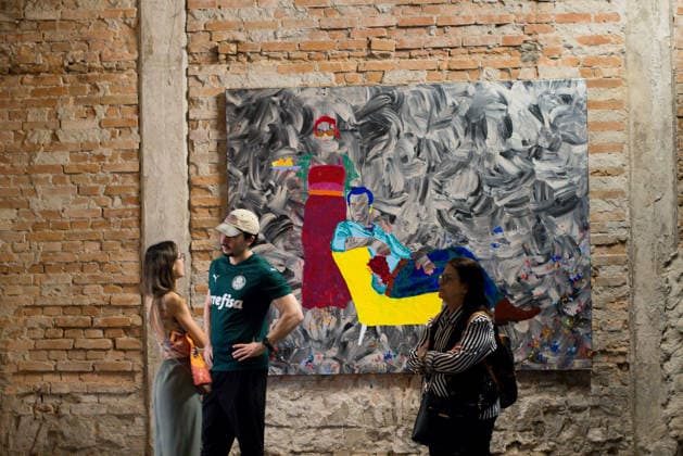 SaO PAULO, SP - 09.08.2026: A MOSTRA APOCALIPSE DE ALEX FLEMMING EM SP - The exhibition Apocalypse, by artist Alex Flemming, was presented this Sunday (9), at Palacete da SÃ , in the Historic Center of Sao Paulo. The series of paintings stems from the artist& 39;s reflection on the terrorist attacks on the Bataclan Theatre, in Paris. The historic building, built in 1919, was designed by architect Ramos de Azevedo. In the photo, interior of Palacete da SÃ . x2995935x  VincentxBosson