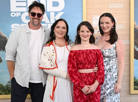 ˜The End of Oak Street™ World Premiere Mitch Larson, Hannah Minghella and daughters arriving to The End of Oak Street world premiere held at the Steven J. Ross Theater on August 8, 2026 in Burbank, CA. Burbank Steven J. Ross Theater California USA Copyright: xLisaxOConnorx xAFF-USA.comx