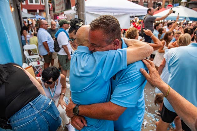 August 9, 2026, Boston, Massachusetts, USA: Patrons celebrate in the street as the image of the saint is returned to its home during the Feast of the Madonna Della Cava in the North End of Boston, Massachusetts on August 9, 2026. Boston USA  - ZUMAp158 20260809_aap_p158_011 Copyright: xJosephxPreziosox