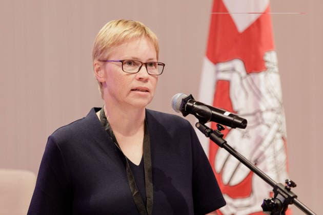 August 9, 2026, Warsaw, Poland: Maryna Zolatava, former editor-in-chief of independent Belarusian media outlet TUT.BY and former political prisoner, speaks after receiving the Unbowed award from the United Transitional Cabinet at the New Belarus Conference. The second day of the New Belarus Conference brought together representatives of Belarusian democratic forces, activists, former political prisoners, civil society representatives and international partners. The programme focused on discussions about Belarus, support for Belarusians, regional developments and the role of democratic forces in shaping the country™s future. Warsaw Poland - ZUMAs197 20260809_aaa_s197_047 Copyright: xVolhaxShukailax