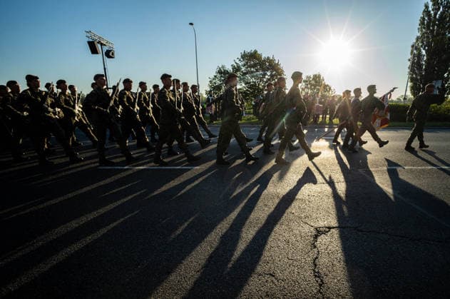 August 9, 2026, Warsaw, Mazovia, Poland: Polish troops march along the riverside as the sun rises over Warsaw. Early in the morning of 9th August, Poland s armed forces, and those of allies stationed in the country, take part in a rehearsal in preparation for a parade on National Armed Forces Day on the 15th August. Soldiers muster as the sun rises over the Vistula River and march past grandstands prepared for dignitaries. The soldiers were followed by mechanised divisions travelling in tanks and a variety of armoured vehicles. Afterwards, Secretary of State in the Ministry of Defence, Pawel Bejda addresses a post-rehearsal press conference, where he is accompanied by the Chief of the General Staff of the Polish Armed Forces, General Wiesla  - ZUMAs197 20260809_aaa_s197_072 Copyright: xNeilxMiltonx