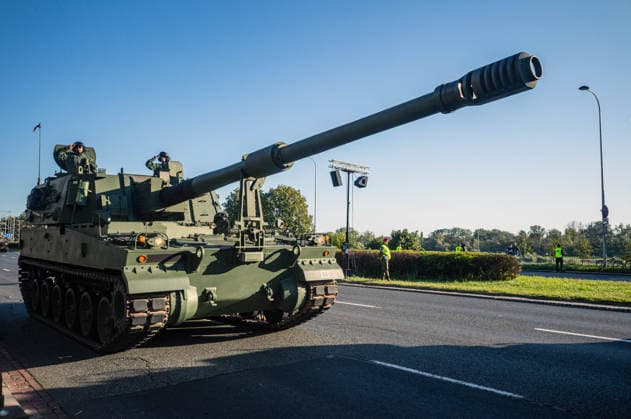 August 9, 2026, Warsaw, Mazovia, Poland: An armoured tank passes during the parade rehearsal. Early in the morning of 9th August, Poland s armed forces, and those of allies stationed in the country, take part in a rehearsal in preparation for a parade on National Armed Forces Day on the 15th August. Soldiers muster as the sun rises over the Vistula River and march past grandstands prepared for dignitaries. The soldiers were followed by mechanised divisions travelling in tanks and a variety of armoured vehicles. Afterwards, Secretary of State in the Ministry of Defence, Pawel Bejda addresses a post-rehearsal press conference, where he is accompanied by the Chief of the General Staff of the Polish Armed Forces, General Wieslaw Kukula. Warsaw - ZUMAs197 20260809_aaa_s197_096 Copyright: xNeilxMiltonx