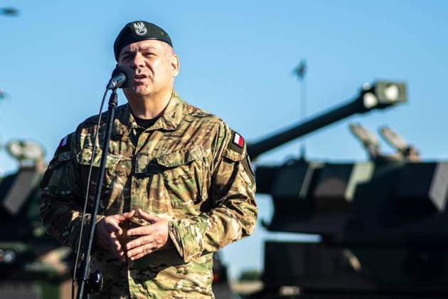 August 9, 2026, Warsaw, Mazovia, Poland: Chief of the General Staff of the Polish Armed Forces, General Wieslaw Kukula addresses a press conference. Early in the morning of 9th August, Poland s armed forces, and those of allies stationed in the country, take part in a rehearsal in preparation for a parade on National Armed Forces Day on the 15th August. Soldiers muster as the sun rises over the Vistula River and march past grandstands prepared for dignitaries. The soldiers were followed by mechanised divisions travelling in tanks and a variety of armoured vehicles. Afterwards, Secretary of State in the Ministry of Defence, Pawel Bejda addresses a post-rehearsal press conference, where he is accompanied by the Chief of the General Staff of t - ZUMAs197 20260809_aaa_s197_092 Copyright: xNeilxMiltonx
