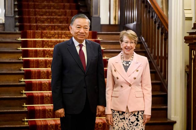 TO LAM AUSTRALIA VISIT, Vietnam General Secretary and President To Lam (left) and NSW Governor Margaret Beazley pose for a photograph at Government House in Sydney, Monday, August 10. Vietnam s president is visiting Australia for the first time. ( NO ARCHIVING SYDNEY NEW SOUTH WALES AUSTRALIA  Copyright: xBIANCAxDExMARCHIx 20260810196626333071