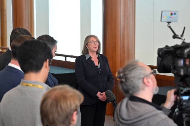 CATHERINE KING PRESSER, Minister for Infrastructure Catherine King at a press conference at Parliament House in Canberra, Monday, August 10, 2026. ( NO ARCHIVING CANBERRA AUSTRALIAN CAPITAL TERRITORY AUSTRALIA  Copyright: xMICKxTSIKASx 20260810129049107439