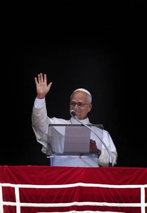 August 9, 2026. Vatican City - POPE LEO XIV delivers Angels prayer from the window of the apostolic building in St. Peter s Square at the Vatican. EvandroInetti_via ZUMA Wire Vatican City State - ZUMAi15_ 20260809_zaf_i15_016 Copyright: xEvandroxInettix