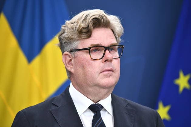 STOCKHOLM, SVERIGE 20260810 Justitieminister Gunnar Strömmer (M), under en pressträff om arbetet mot brottslighet och ordningsstörningar inom idrotten. STOCKHOLM SVERIGE x12060x *** STOCKHOLM, SWEDEN, August 10, 2026 Minister of Justice Gunnar Strömmer (M) during a press conference on efforts to combat crime and disturbances in sports STOCKHOLM, SWEDEN x12060x  Copyright: xLarsxSchröder TTx PRESSTRÄFF ORDNINGSSTÖRNINGAR INOM IDROTTEN RTRaATGLv_0