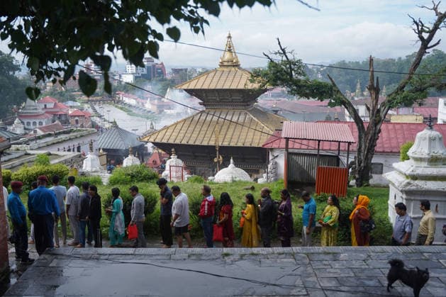 August 10, 2026, Kathmandu, Bagmati, Nepal: Today is the last Monday of the month of Shrawan, and Pashupatinath is thronged with devotees..Women who have been observing fasts and worshipping Lord Shiva every Monday throughout the month of Shrawan are formally concluding their fasts today...As a large turnout was expected on this final Monday, those observing the fast began queuing up early in the morning. Kathmandu Nepal  - ZUMAa308 20260810_znp_a308_008 Copyright: xChandraxBahadurxAlex