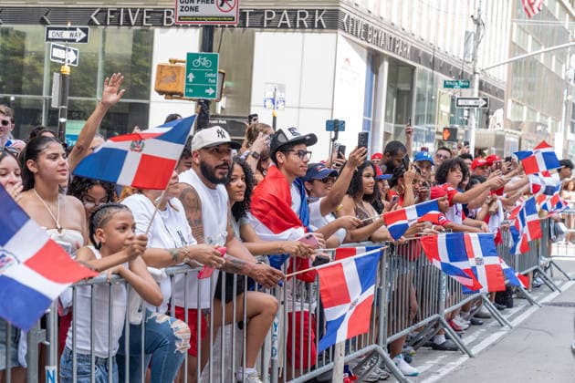 NY: 44th annual Dominican Day Parade Atmosphere during 44th annual Dominican Day parade on 6th avenue in Manhattan Borough of New York, NY on August 9, 2026. New York New York United States Copyright: LevxRadin