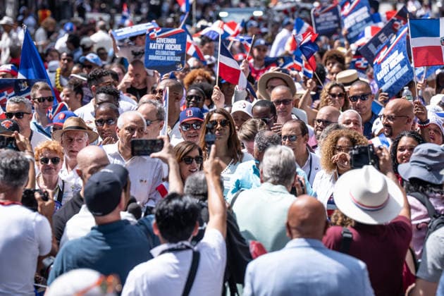 NY: 44th annual Dominican Day Parade Atmosphere during 44th annual Dominican Day parade on 6th avenue in Manhattan Borough of New York, NY on August 9, 2026. New York New York United States Copyright: LevxRadin