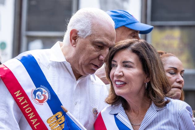 NY: 44th annual Dominican Day Parade Grand Marshal Dr. Ramon Tallaj and Governor Kathy Hochul attend 44th annual Dominican Day parade on 6th avenue in Manhattan Borough of New York, NY on August 9, 2026. New York New York United States Copyright: LevxRadin