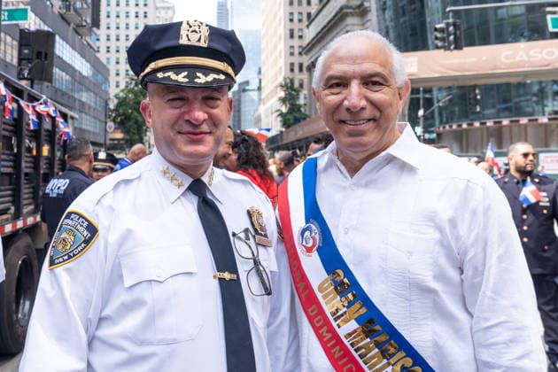 NY: 44th annual Dominican Day Parade NYPD Chief of Patrol Philip Rivera and Grand Marshal Dr. Ramon Tallaj attend 44th annual Dominican Day parade on 6th avenue in Manhattan Borough of New York, NY on August 9, 2026. New York New York United States Copyright: LevxRadin
