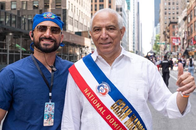 NY: 44th annual Dominican Day Parade Grand Marshal Dr. Ramon Tallaj (R) attends 44th annual Dominican Day parade on 6th avenue in Manhattan Borough of New York, NY on August 9, 2026. New York New York United States Copyright: LevxRadin
