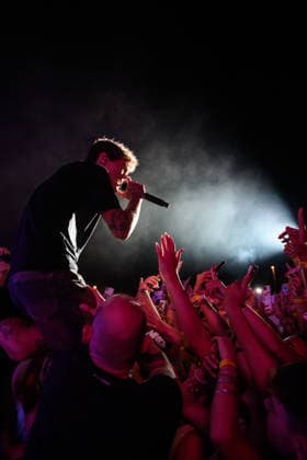 August 9, 2026, Marina Di Carrara, Massa Carrara, Italy: Riccardo Fabbriconi, aka Blanco, with his fans during the concert for the Tour Estate 2026 at the Vibe Summer Festival, Marina di Carrara, 09 08 2026 Marina Di Carrara Italy  - ZUMAa289 20260809_zia_a289_037 Copyright: xStefanoxDallexLuchex xAgfx