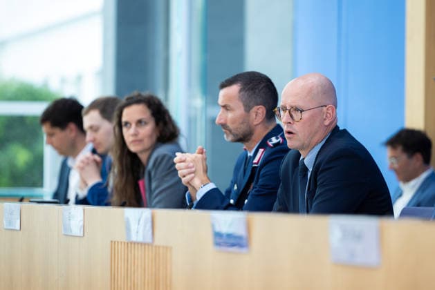 regierungspressekonferenz Deutschland, Berlin am 10. August 2026: Martin Giese, Sprecher des Auswärtigen Amts (AA) stellt sich in der Bundespressekonferenz den Fragen der Presse. *** German Government Press Conference, Berlin, August 10, 2026: Martin Giese, Spokesperson for the Federal Foreign Office (AA), answers questions from the press at the Federal Press Conference