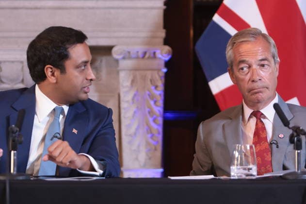 . 10 08 2026. London, United Kingdom. Reform UK Press Conference. Reform UK hold press conference in Westminster with Nigel Farage and Zia Yusuf.  xMartynxWheatleyx xi-Imagesx IIM-26940-0036
