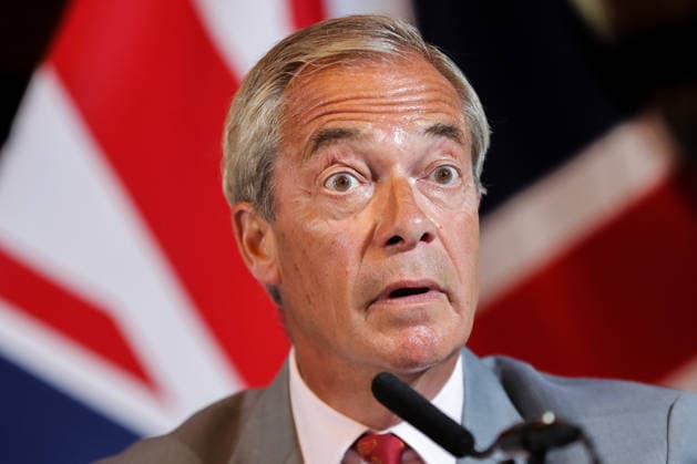 August 10, 2026, London, London, UK: London, UK. Reform UK leader Nigel Farage speaks at a press conference in central London, setting out plans to remove foreign nationals from British prisons in a bid to ease overcrowding. London UK  - ZUMAl94_ 20260810_zaf_l94_009 Copyright: xDinendraxHariax